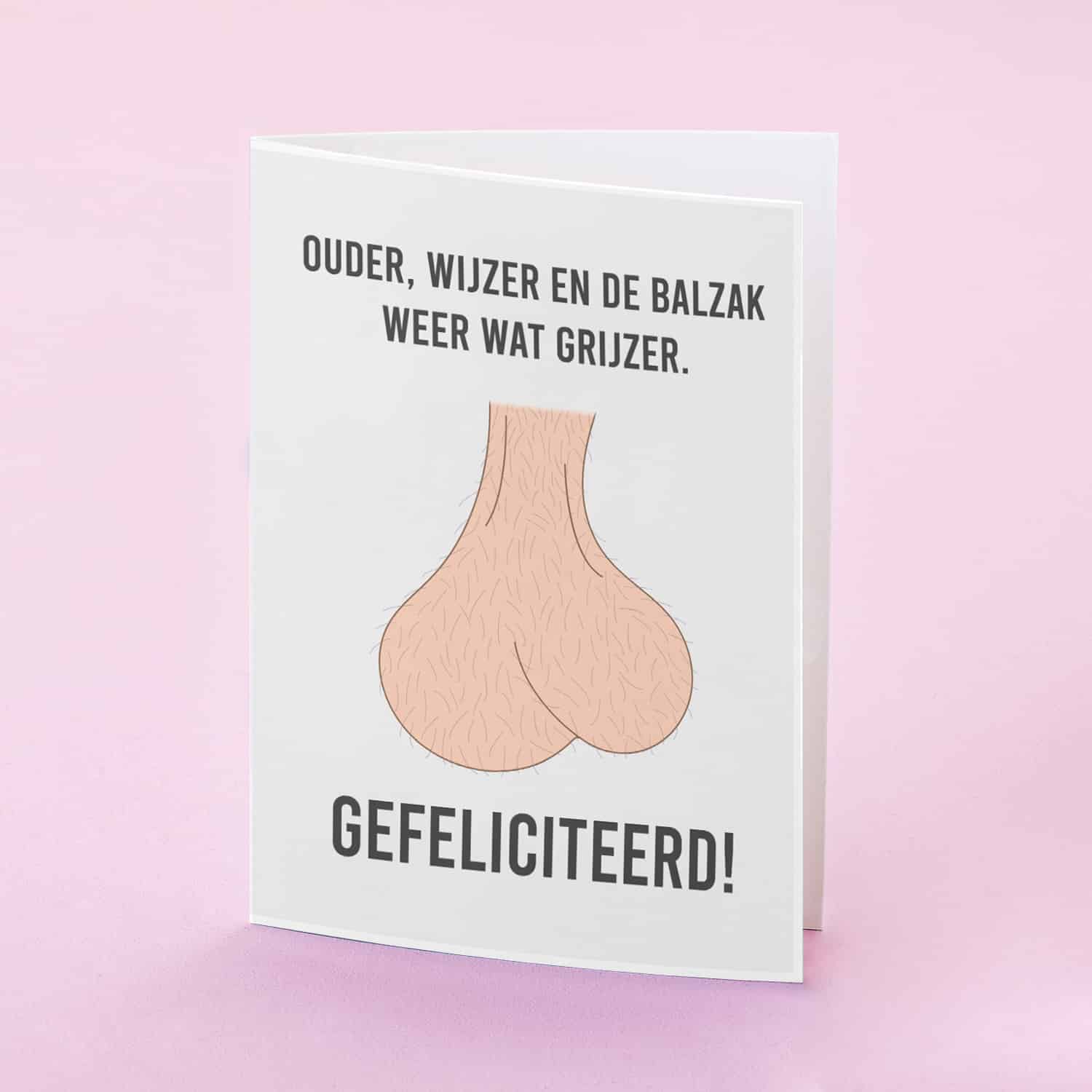 Wenskaart Ouder, wijzer en grijzer