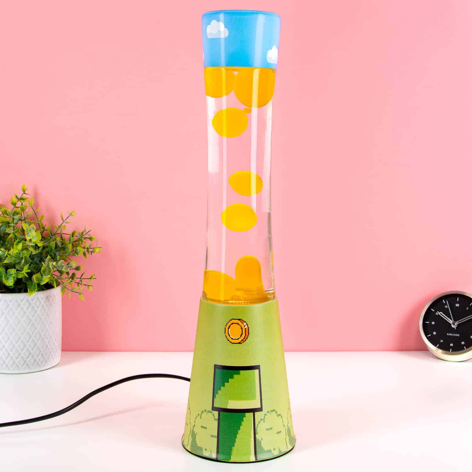 Lavalamp gamer met gele lava