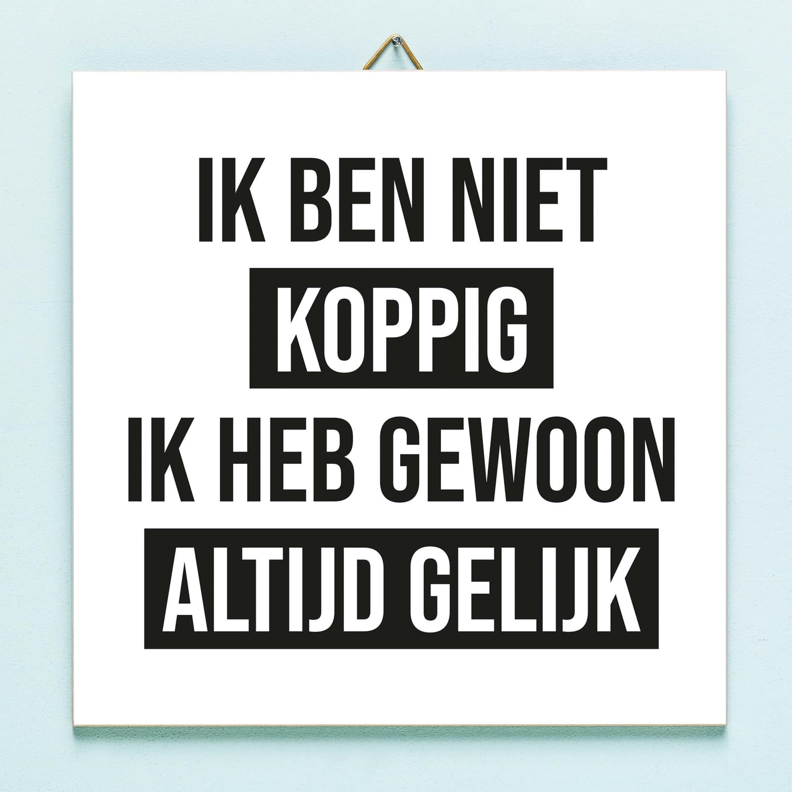 Tegeltje Ik ben niet koppig