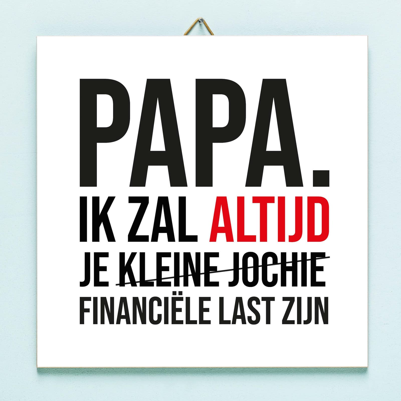 Vaderdag tegeltje Financiële last - Kleine jochie