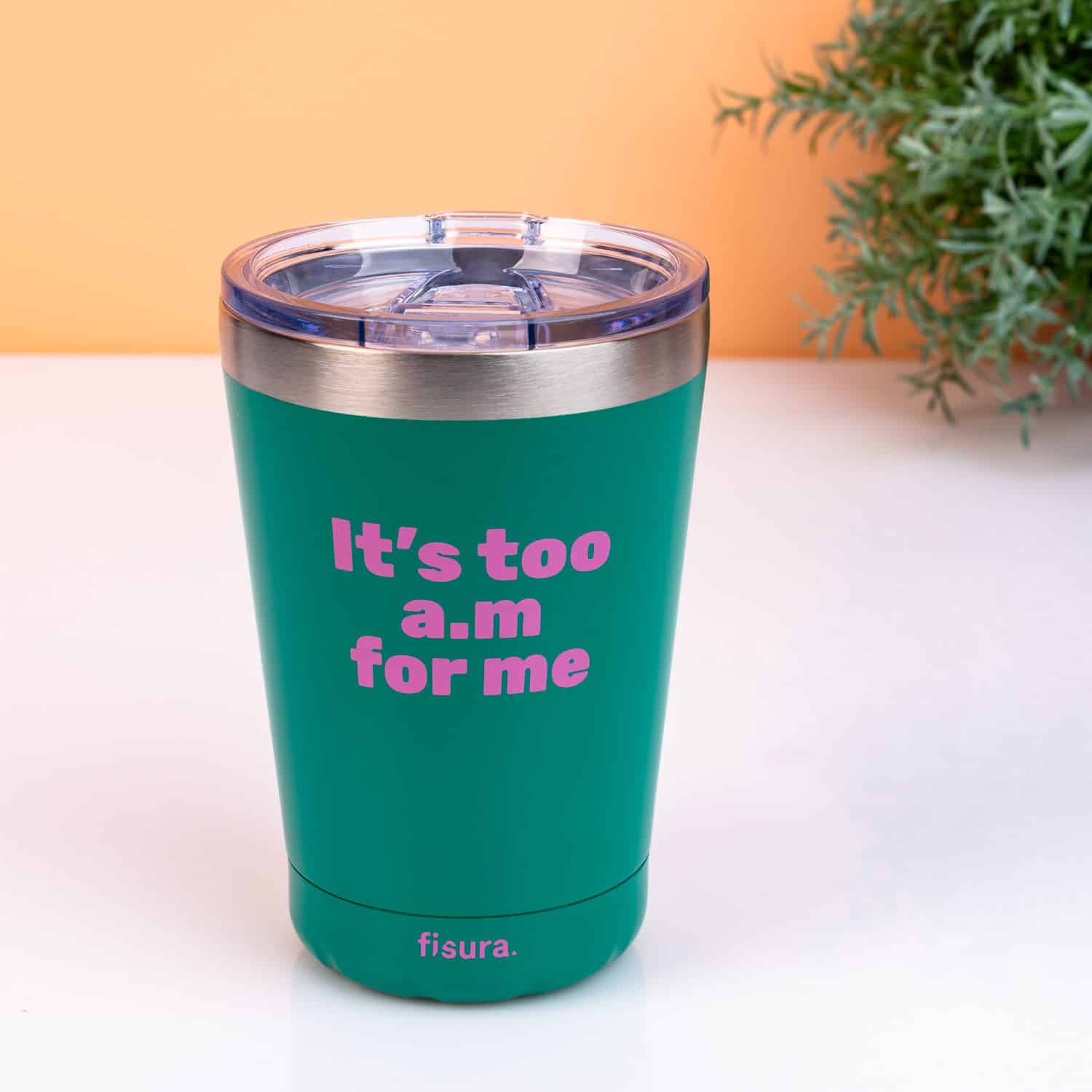 Koffiemok thermosbeker - It's Too A.M. For Me