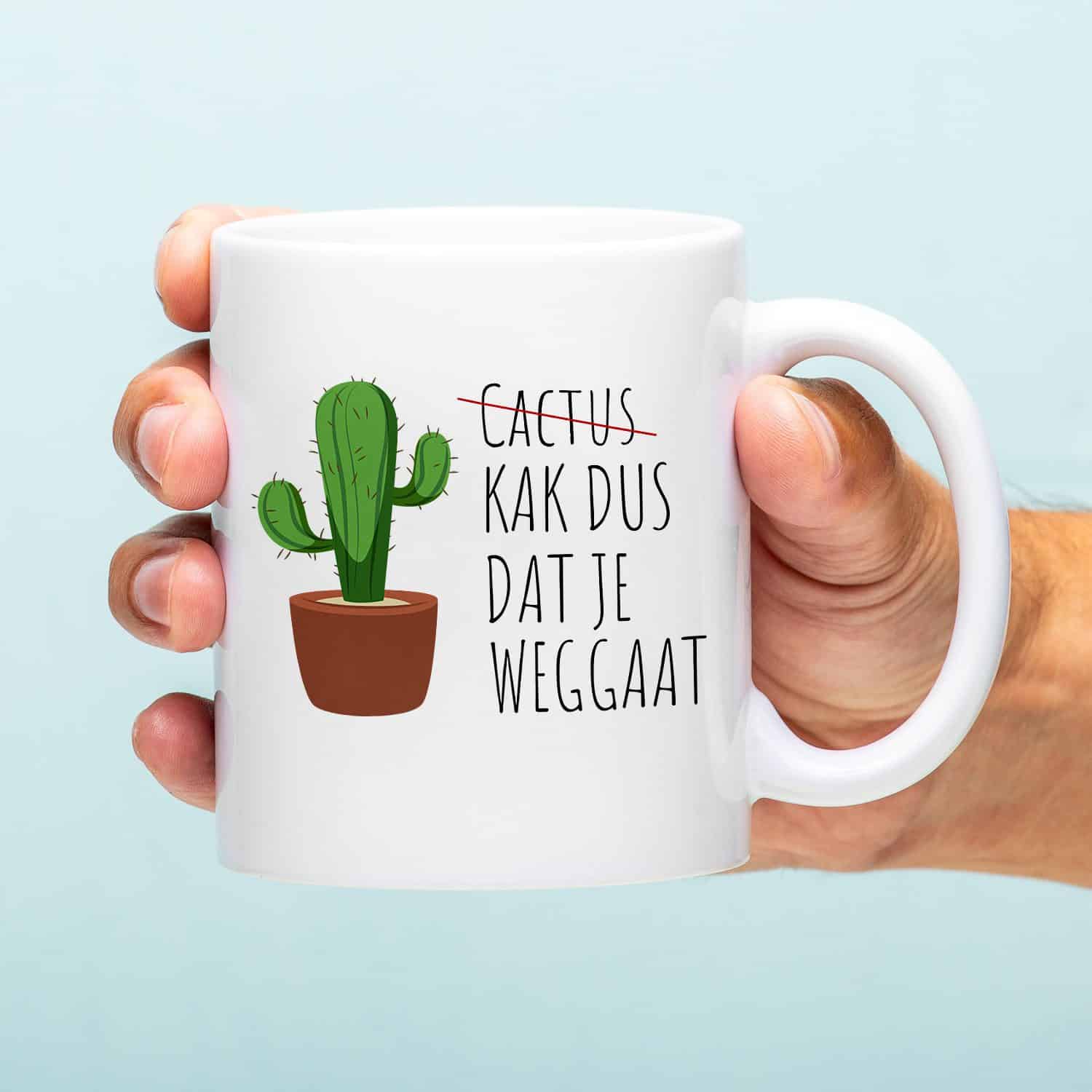 Mok Cactus dat je weggaat in hand