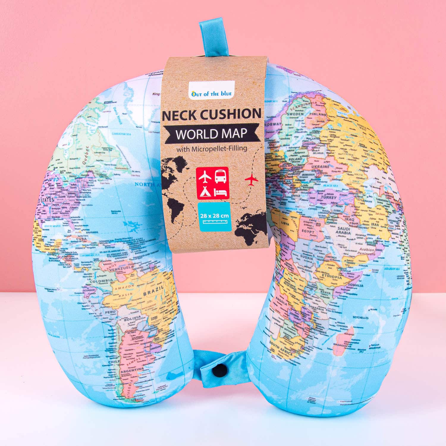 Wereldkaart nekkussen
