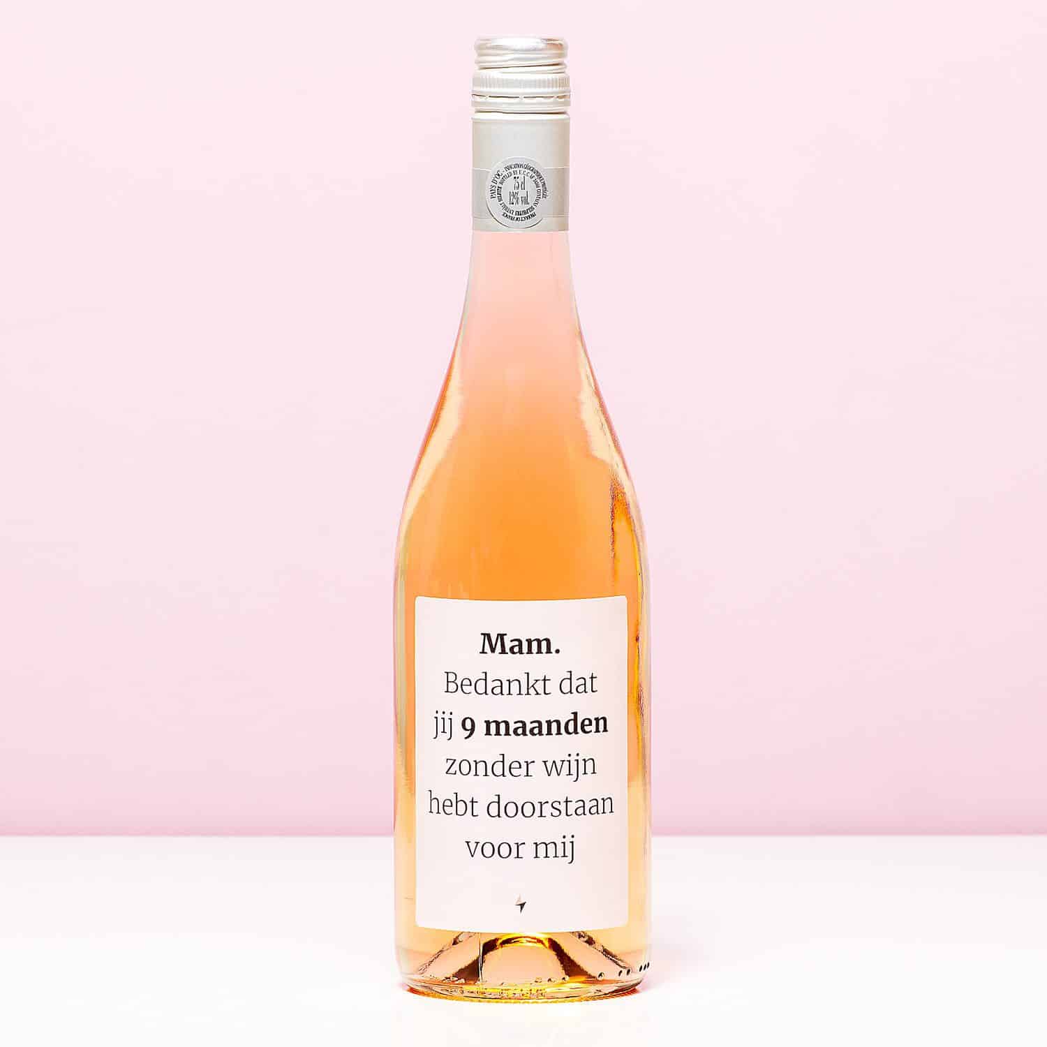 Wijnfles 9 maanden zonder wijn - Rosé (Blush Rosé)