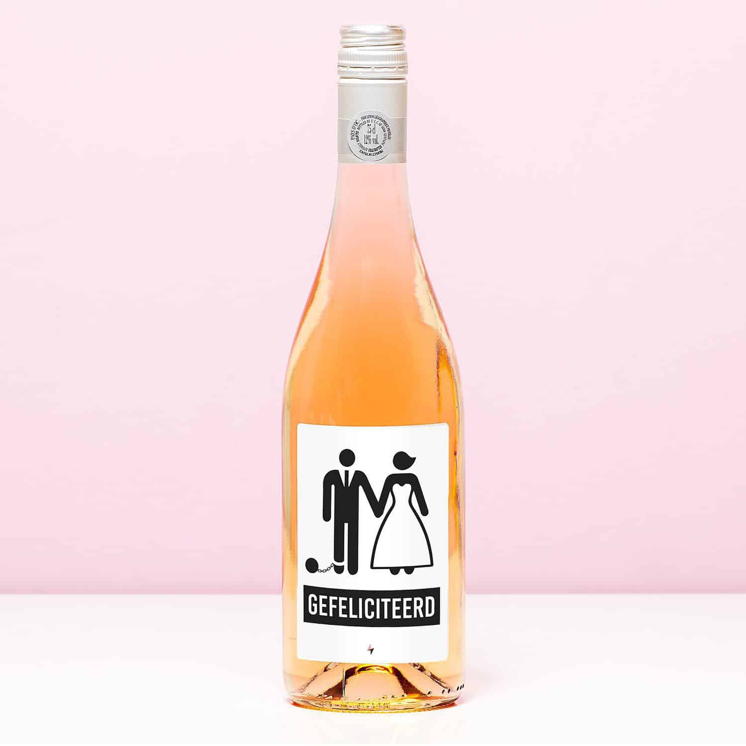 Wijnfles Game over Bruidspaar - Rosé (Blush Rosé)