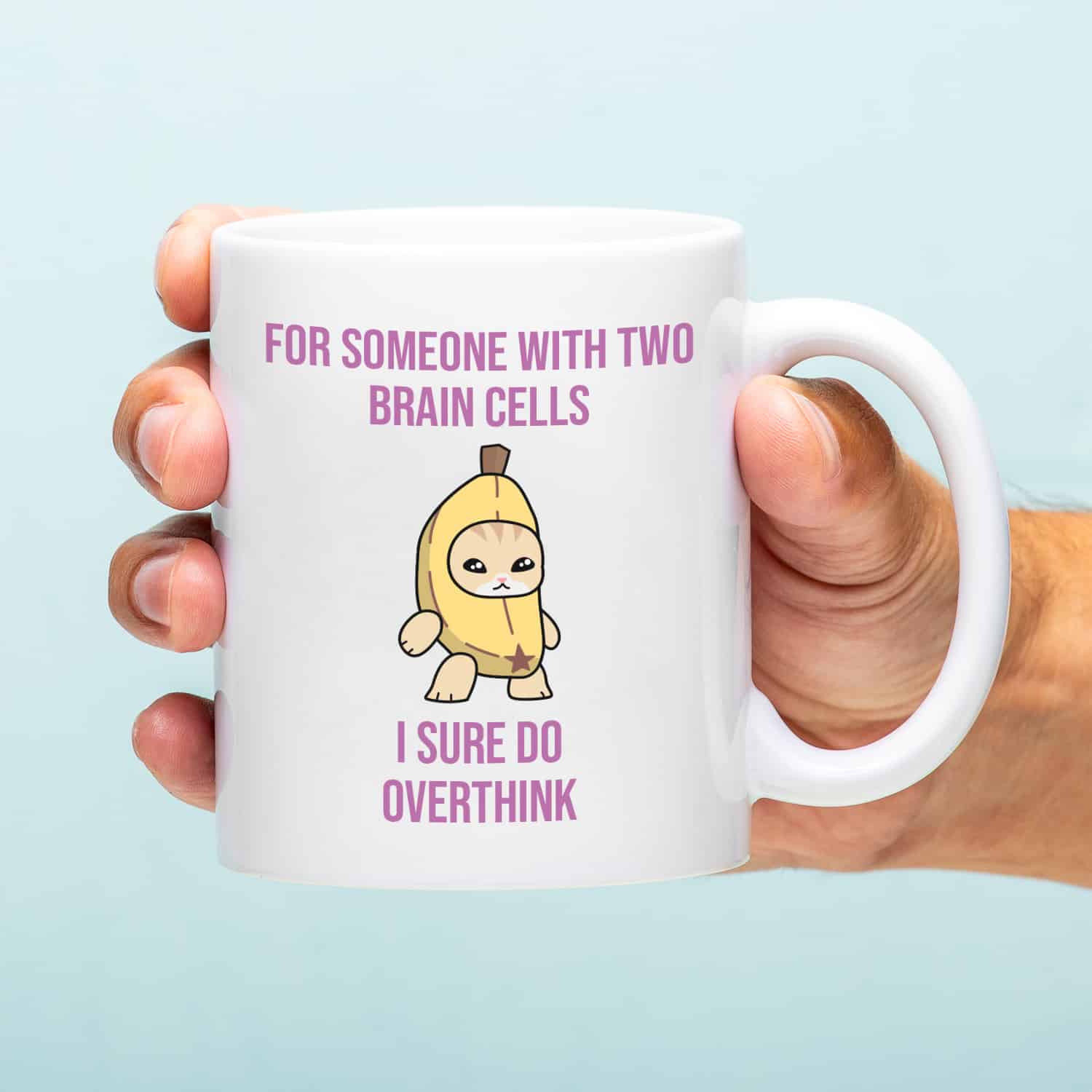 Mok met Tekst ‘’For someone with two brain cells’’ | Materiaal: Keramiek | 33 cl | Mok met Tekst | Koffie Mok | Grappige Cadeau | Vaatwasser bestendig | Humor | Mok met grappige tekst