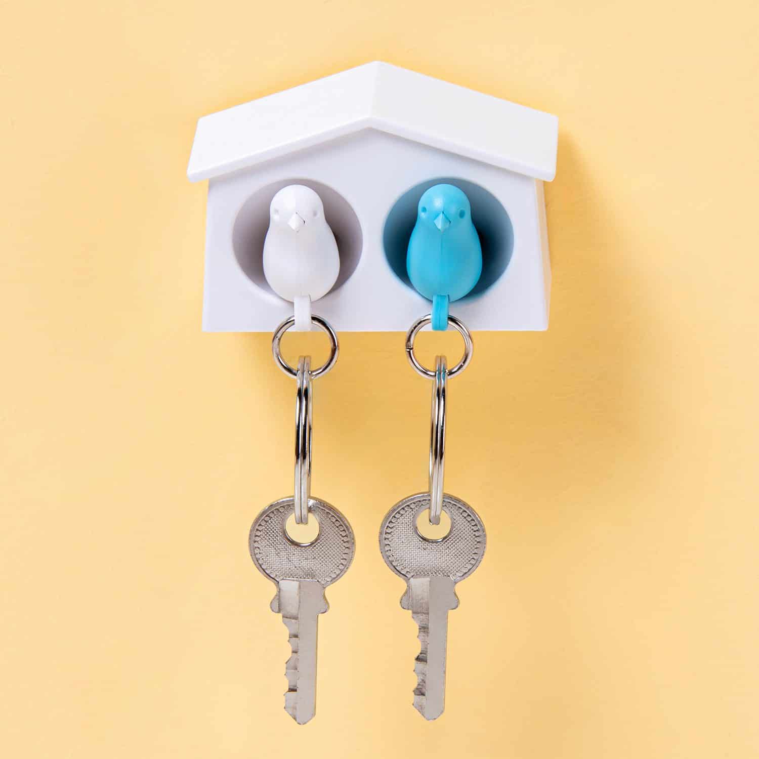 Mini Sparrow Duo Sleutelhanger - Wit/Blauw
