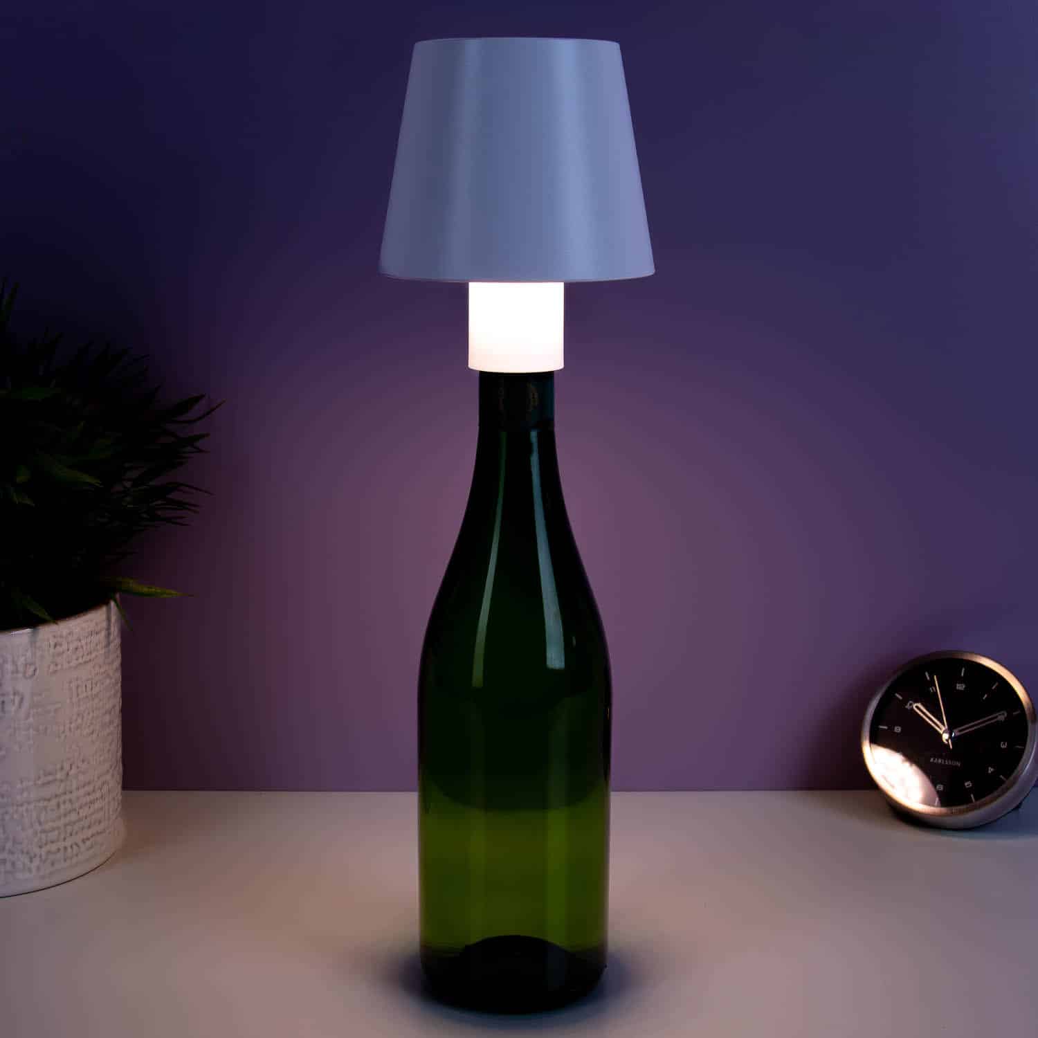 Wijnfles lampje - Wit