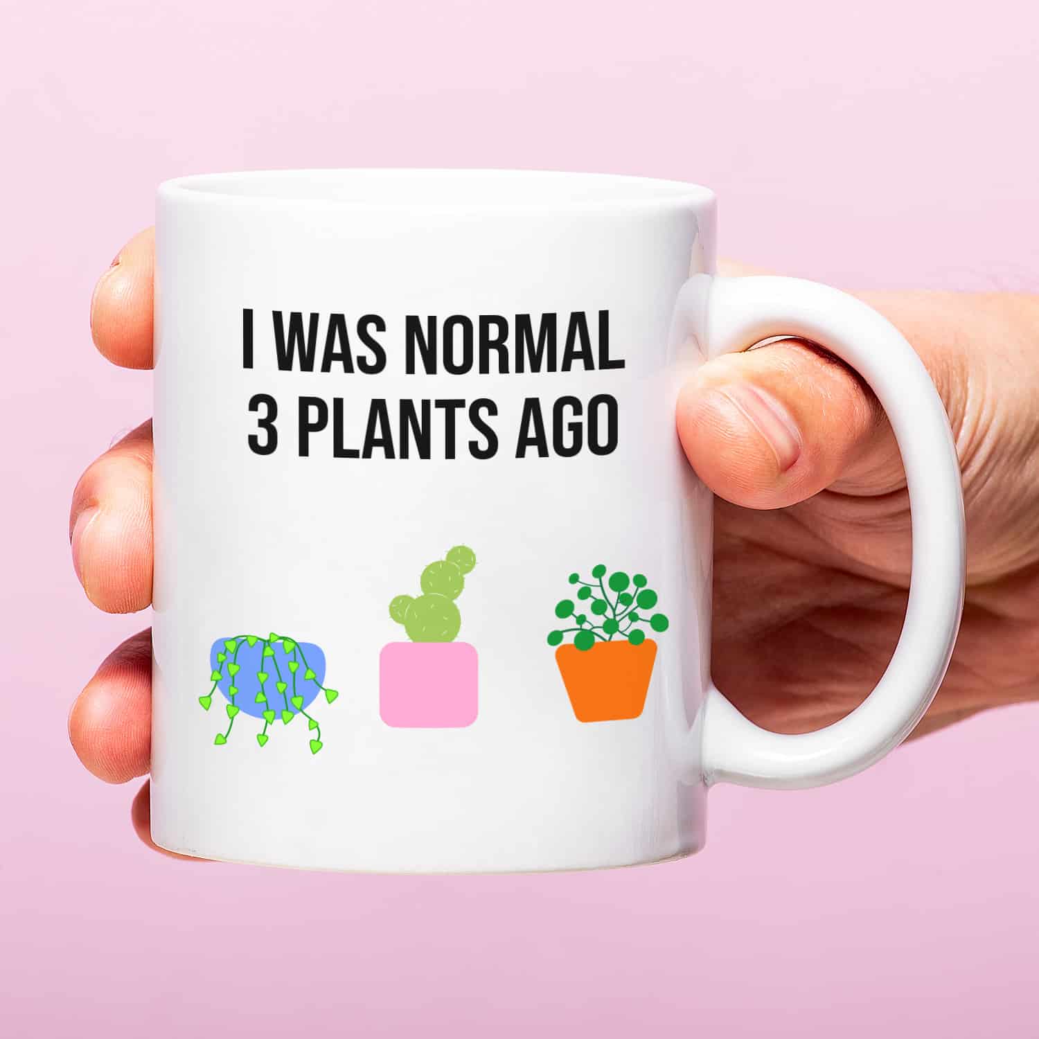 Mok met Tekst ‘’I was normal 3 plants ago’’ | Materiaal: Keramiek | 33 cl | Mok met Tekst | Koffie Mok | Grappige Cadeau | Vaatwasser bestendig | Humor | Mok met grappige tekst