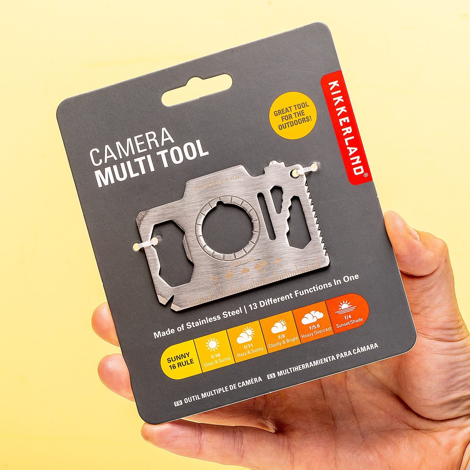 Camera creditcard multitool in hand