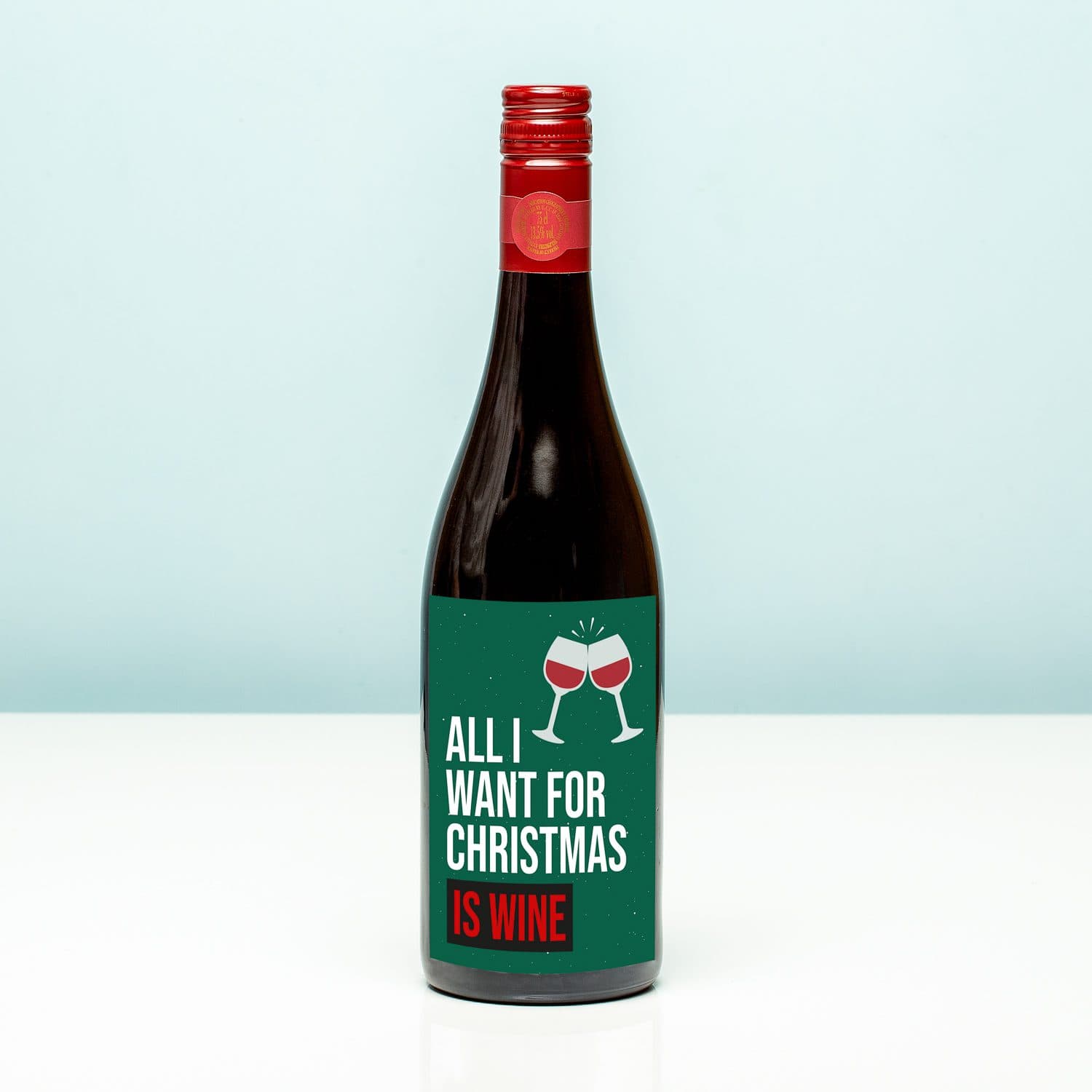 Kerst wijnfles All I want for Christmas is wine - Rood (Merlot)