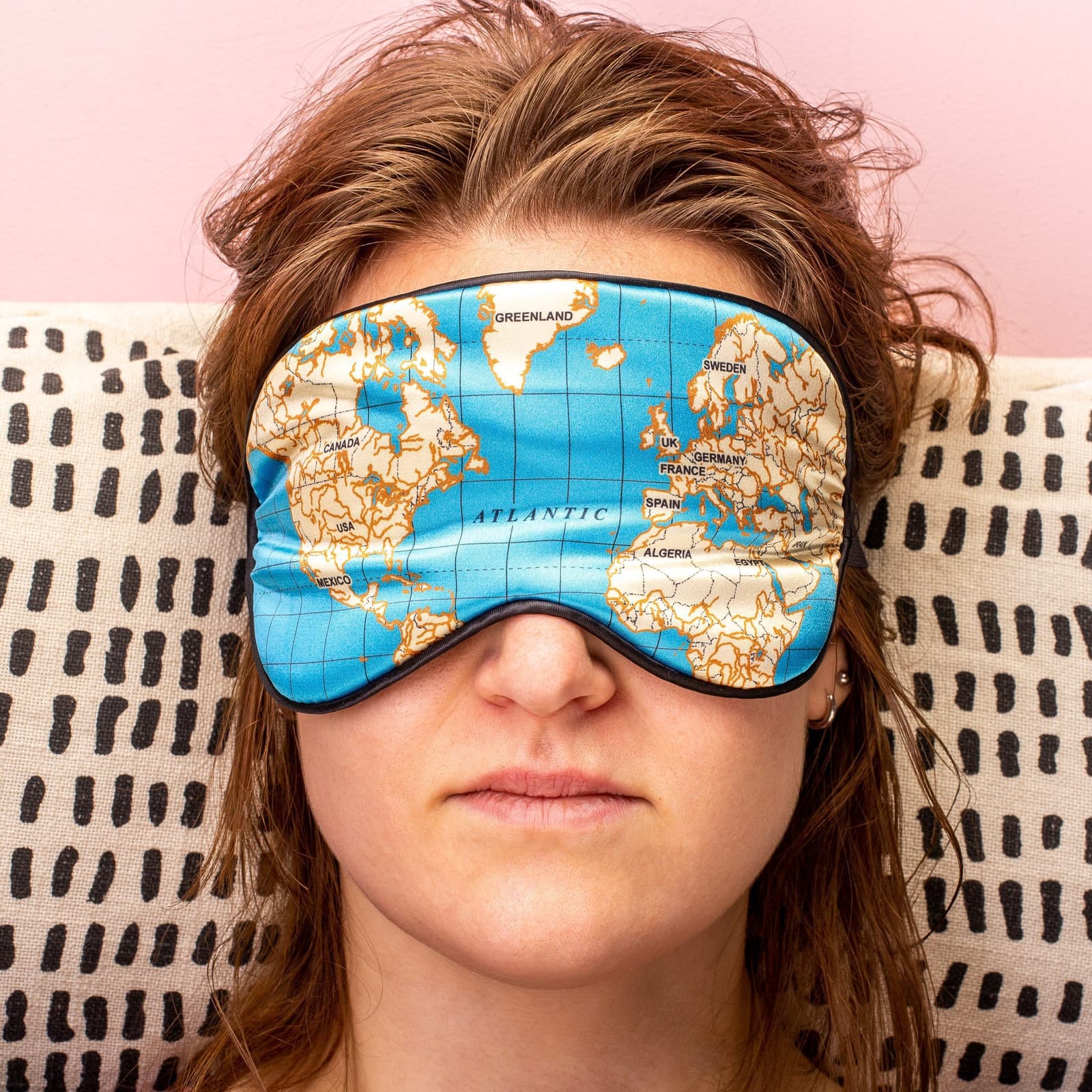 Wereldkaart slaapmasker