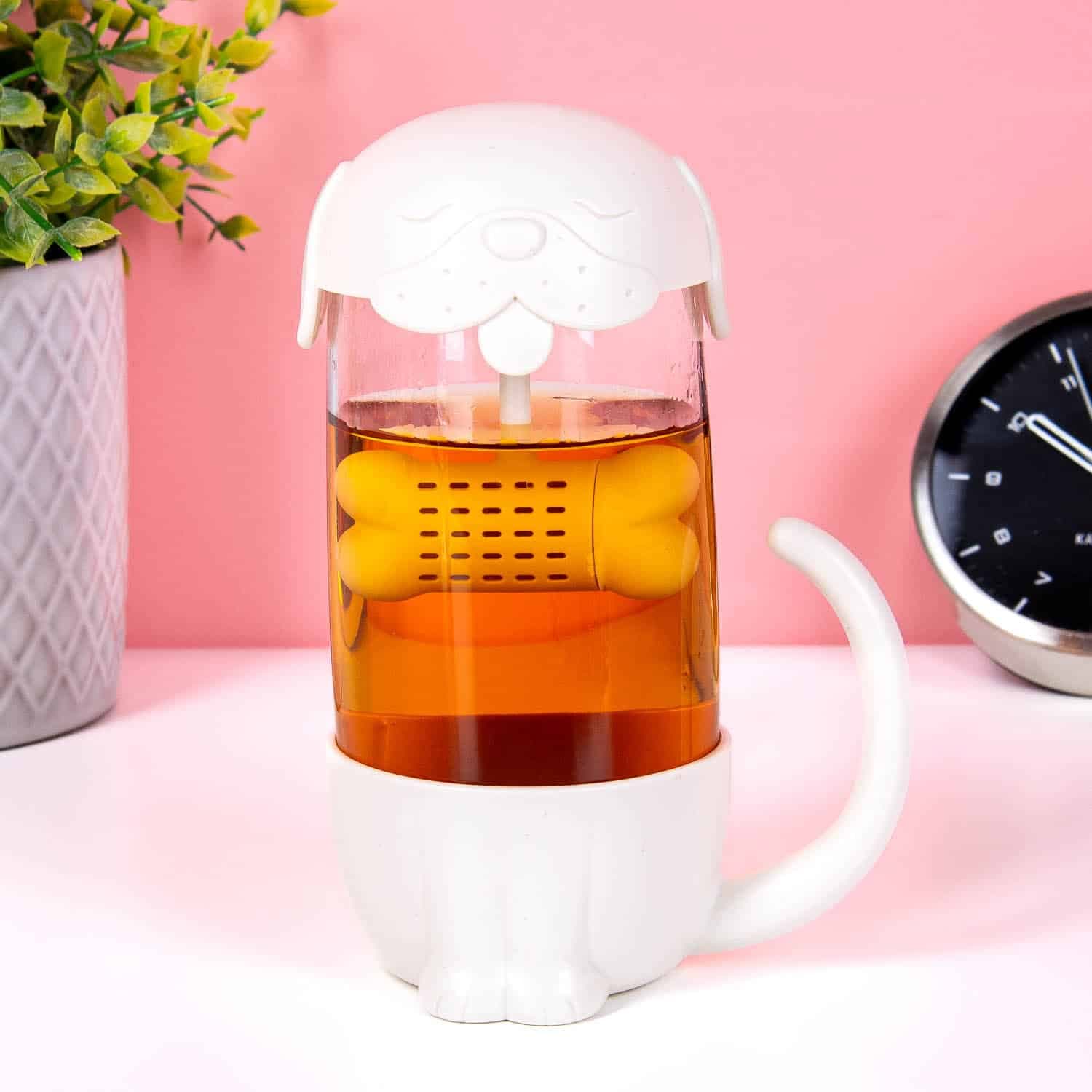 Hond theeglas met infuser