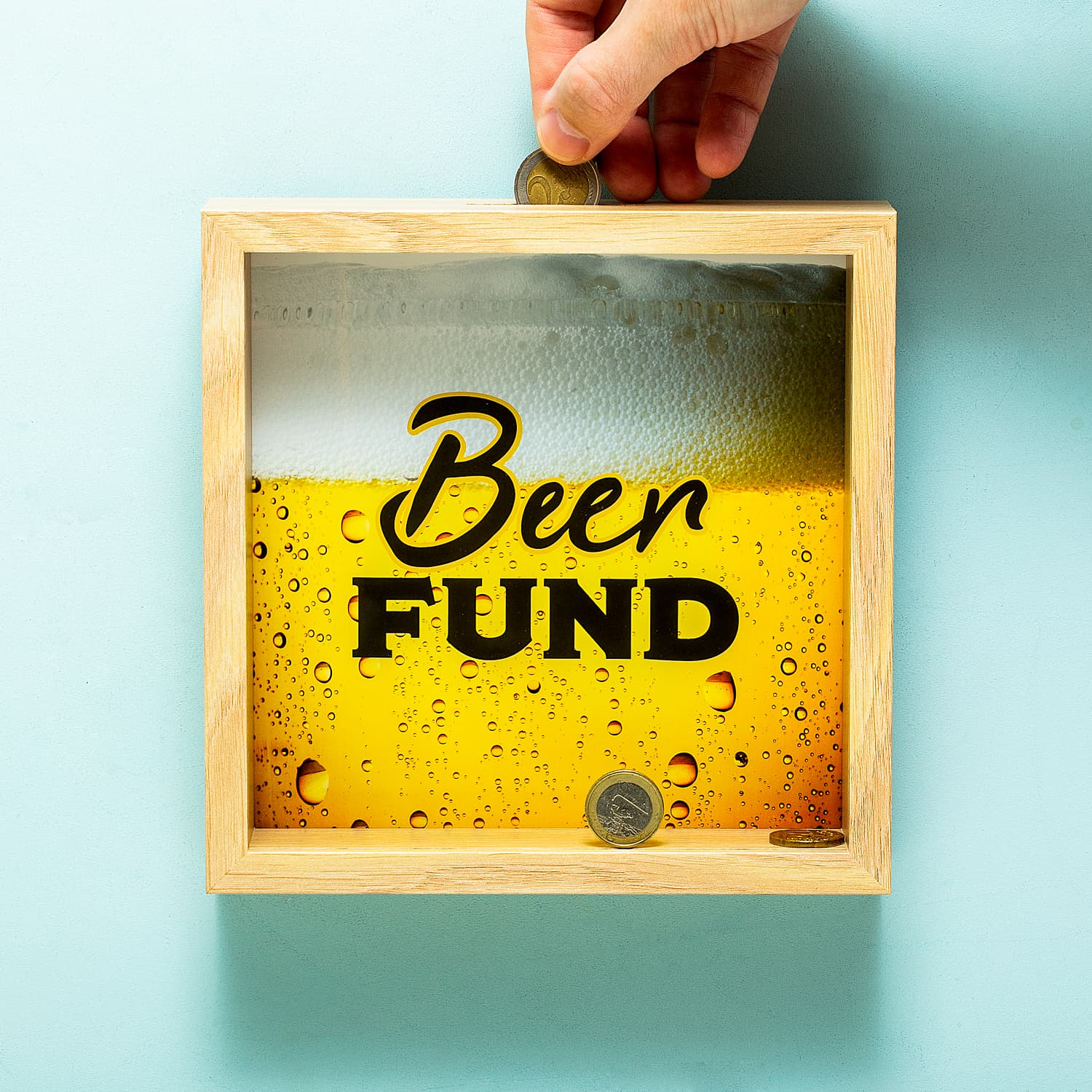 Houten spaarpot – Beer Fund