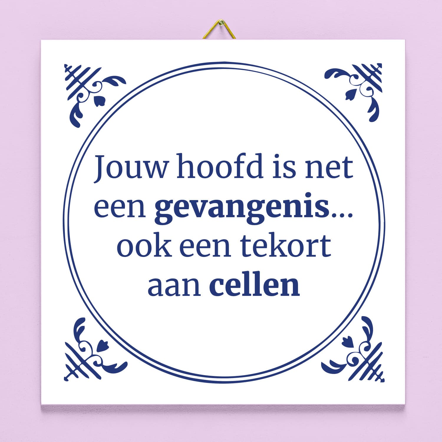 Tegeltje Jou hoofd is net een gevangenis