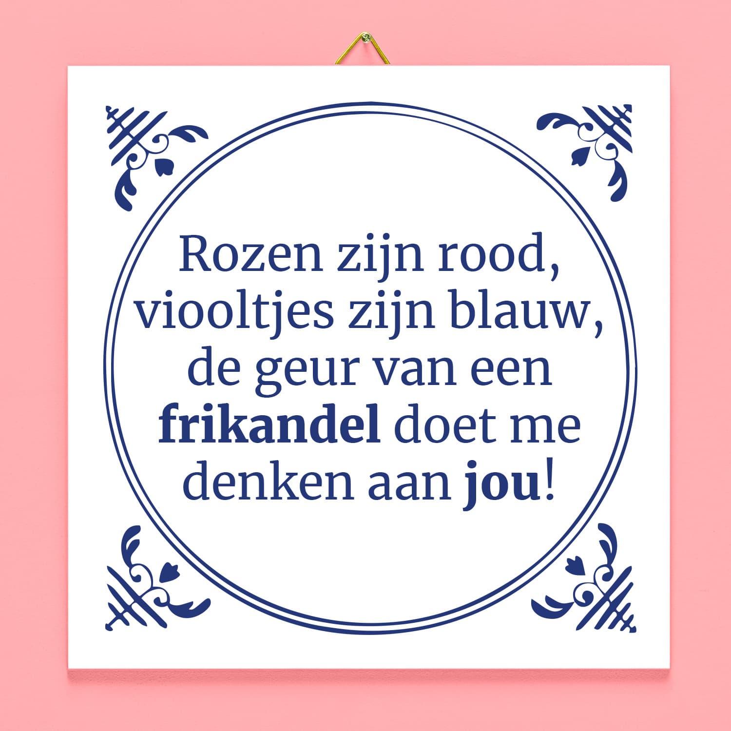 Tegeltje Rozen zijn rood viooltjes zijn blauw