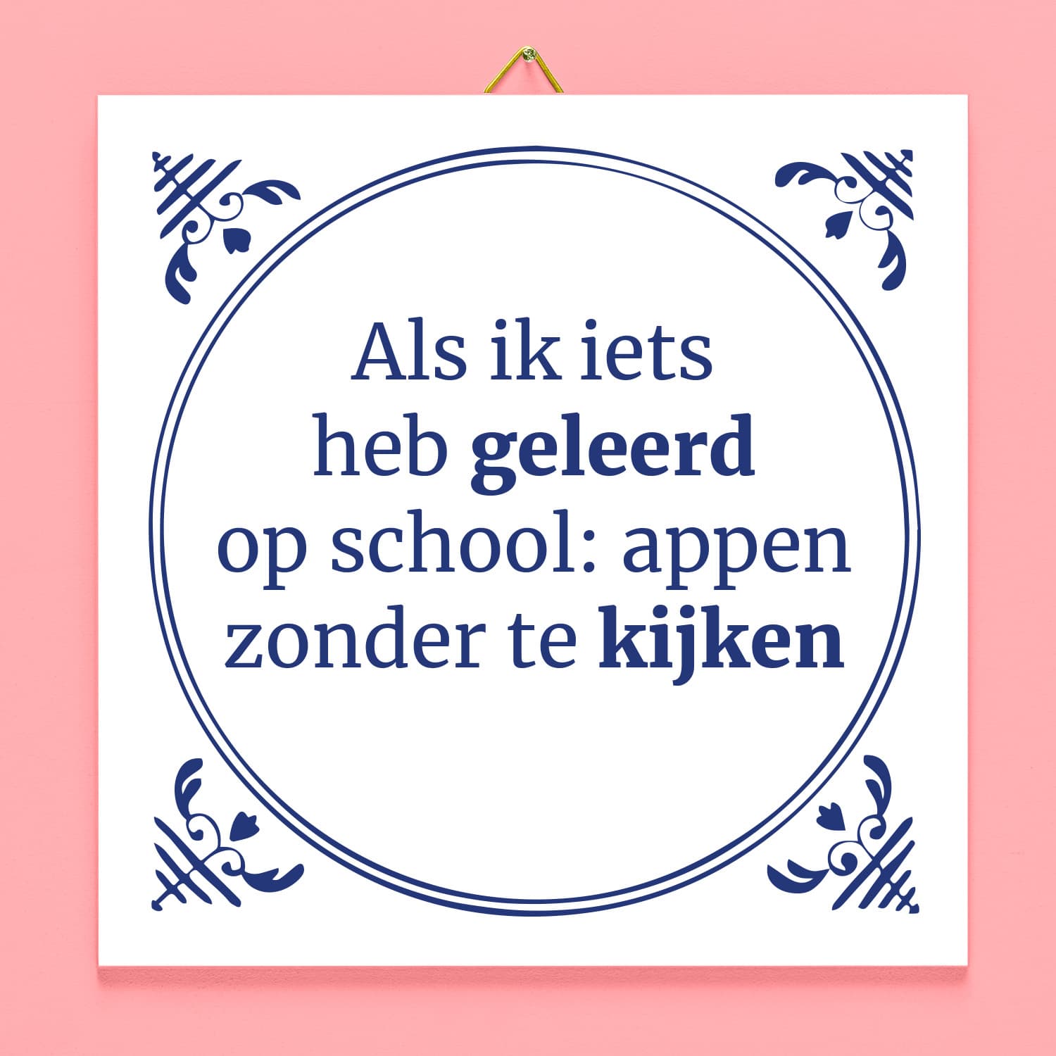 Tegeltje Als ik iets heb geleerd op school