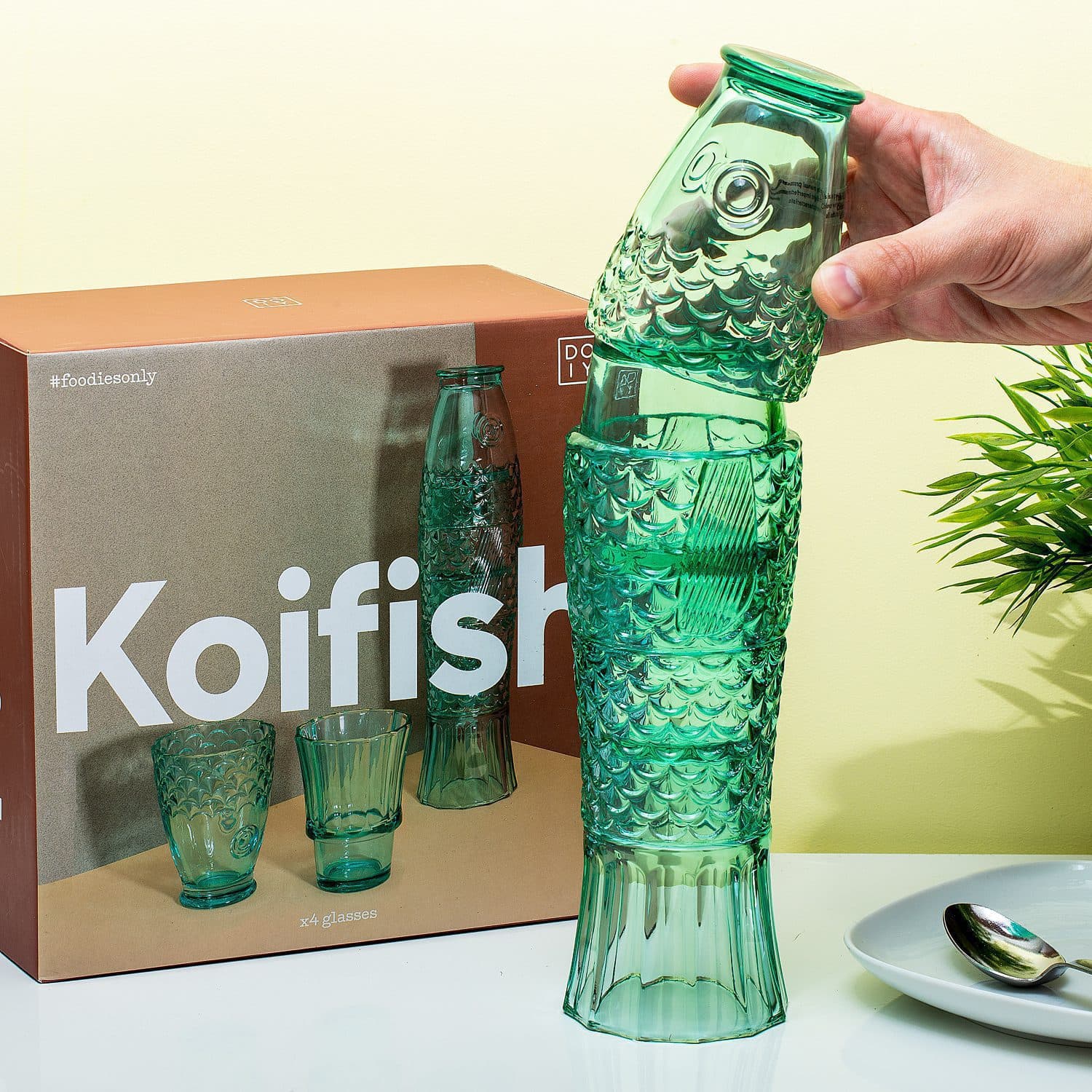 Koi glazen (set van 4) – Groen