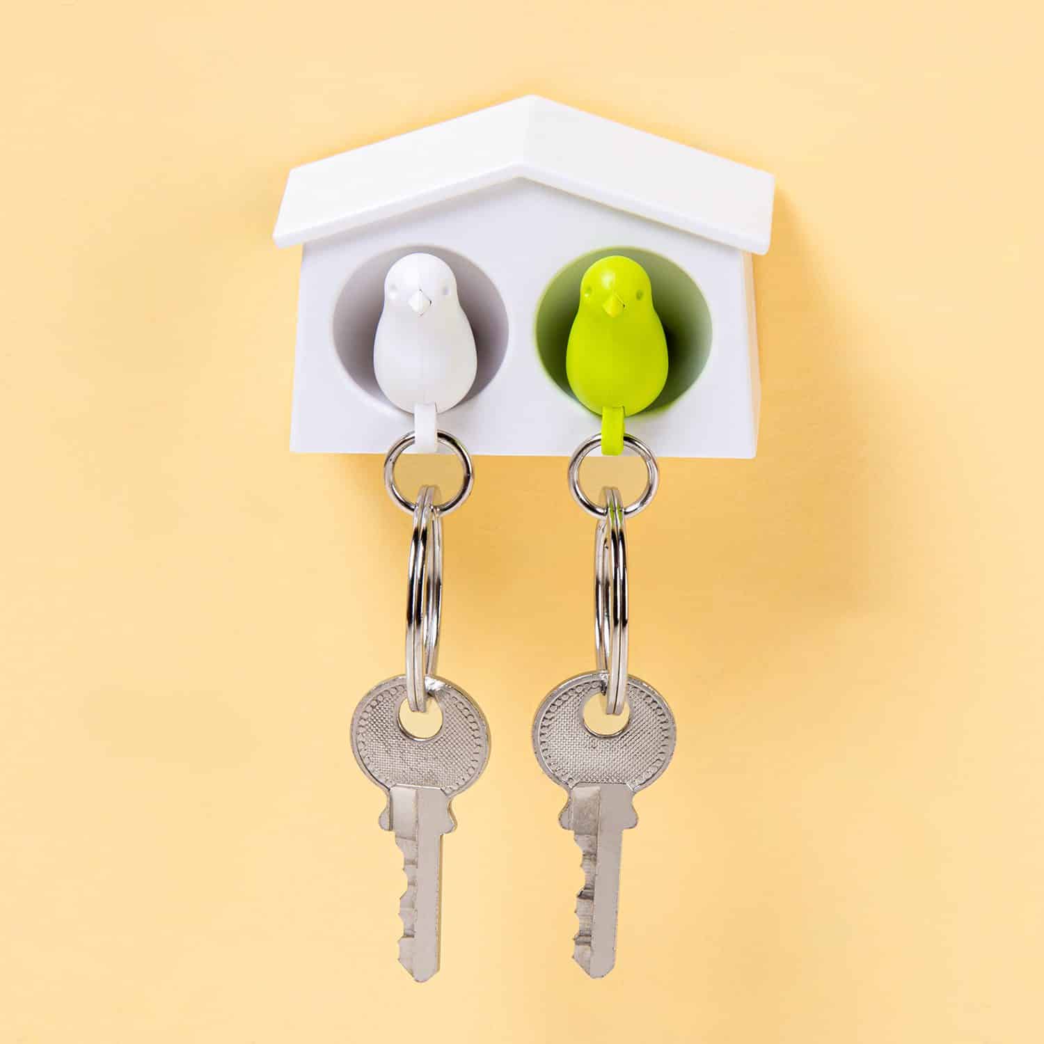 Mini Sparrow Duo Sleutelhanger – Wit/Groen