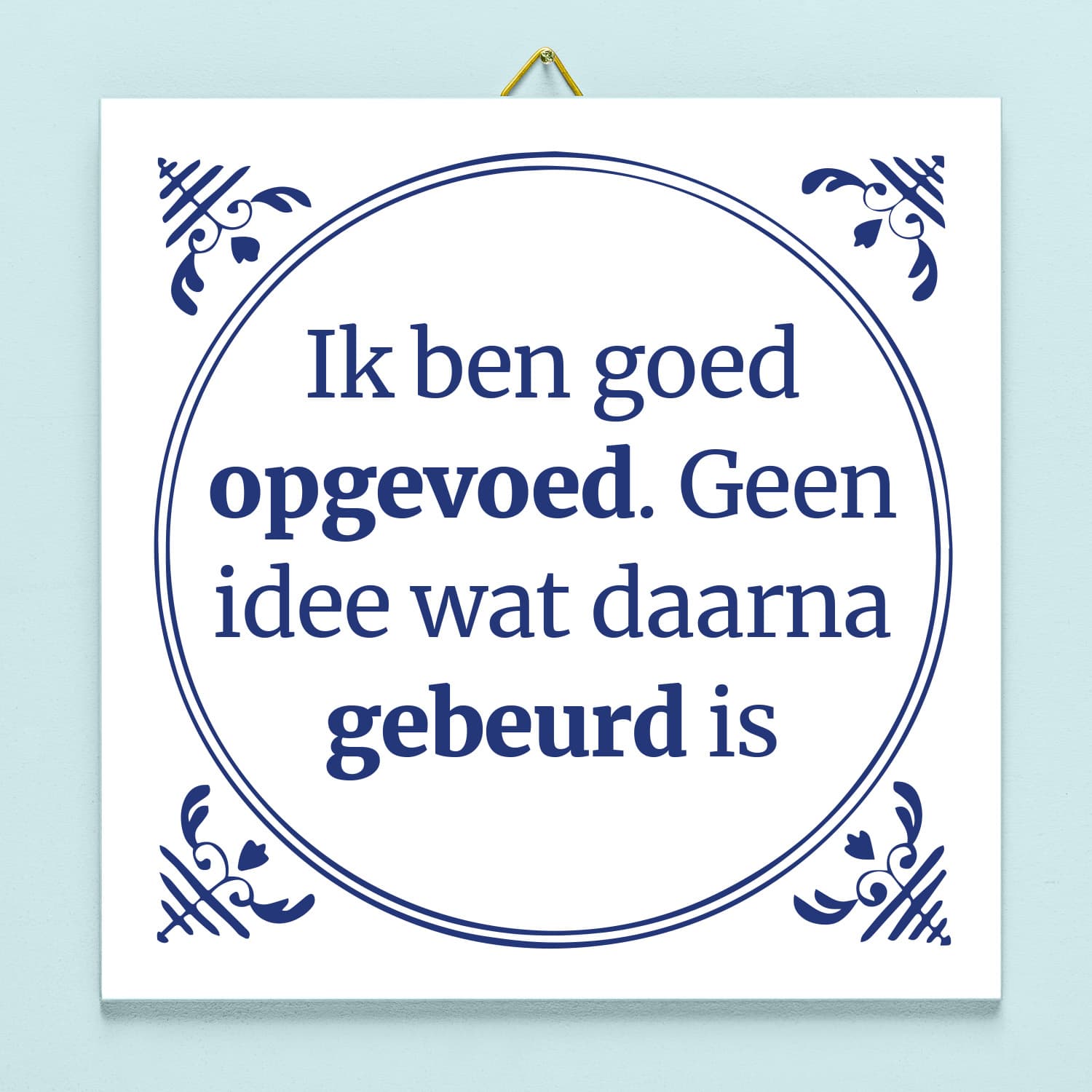 Tegeltje Ik ben goed opgevoed