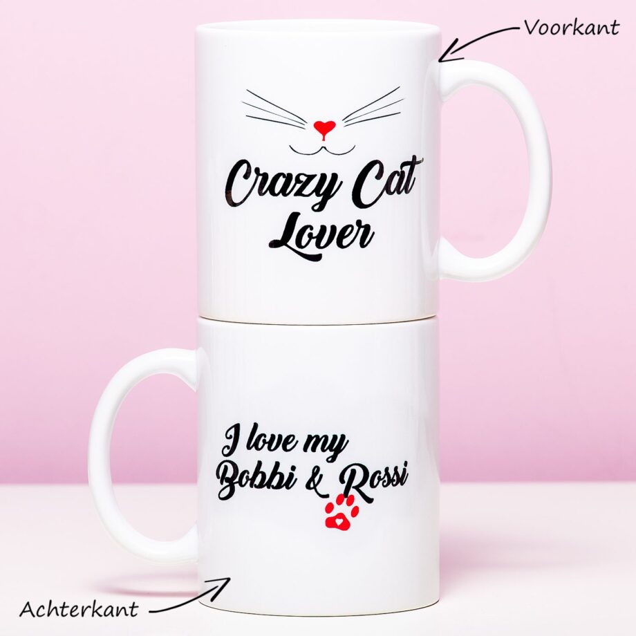 Gepersonaliseerde Mok Crazy Cat Lover