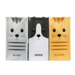 Afval recycletassen met kat (set van 3)