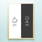 Poster Koffie en wijn