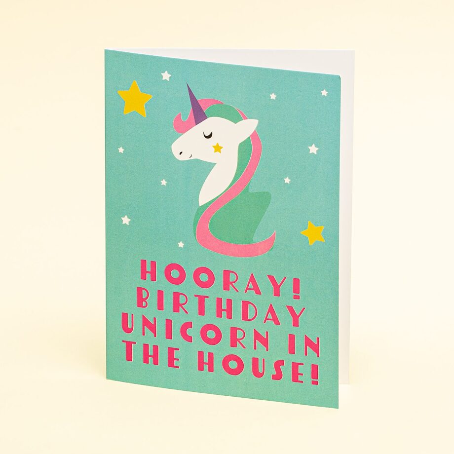Wenskaart Birthday Unicorn