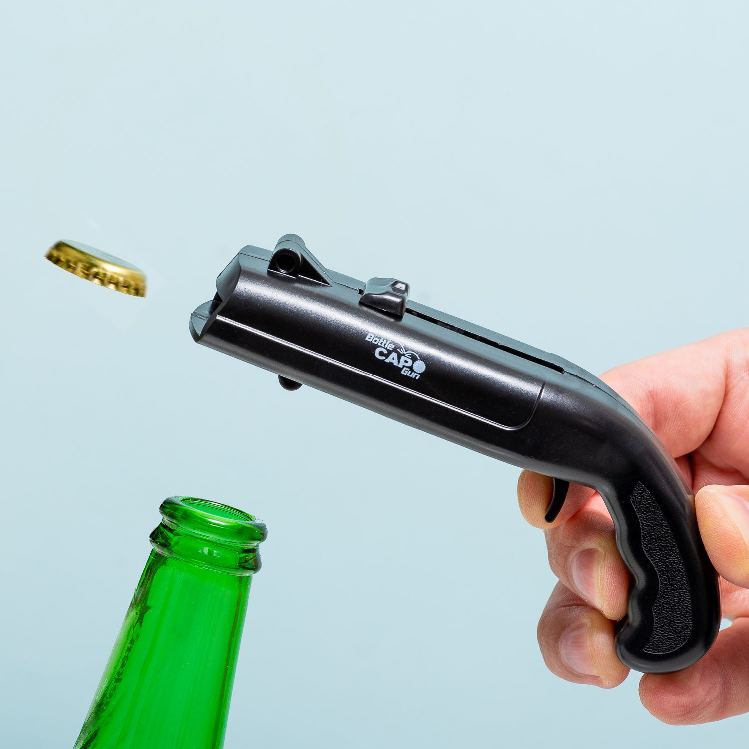 889450 Plastic bottle opener, Bottle Cap Gun Out of the blue-1
