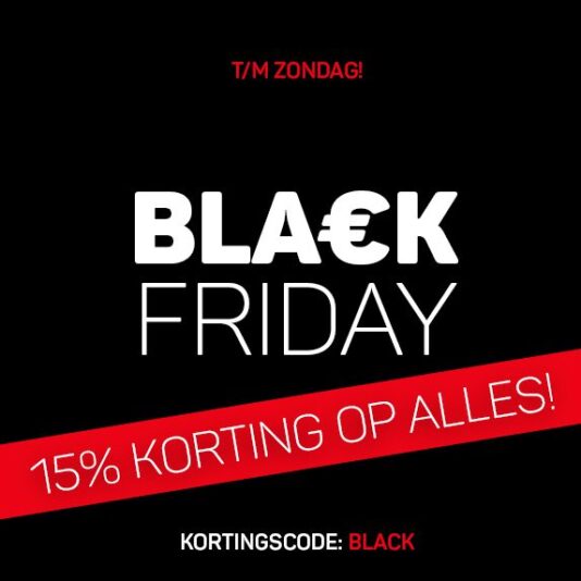 Black Friday - 15% korting op alles - Kortingscode BLACK