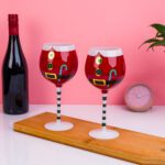 Kerstman wijnglas (set van 2)