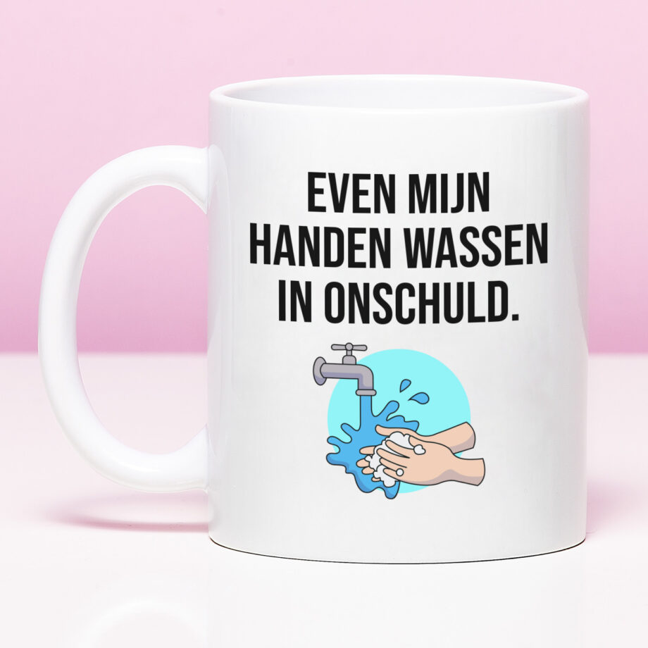 Mok Even mijn handen wassen in onschuld