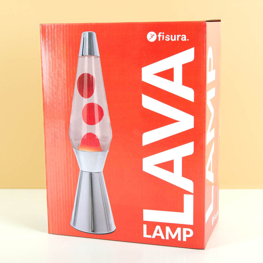 Bullet lavalamp zilver met rode lava