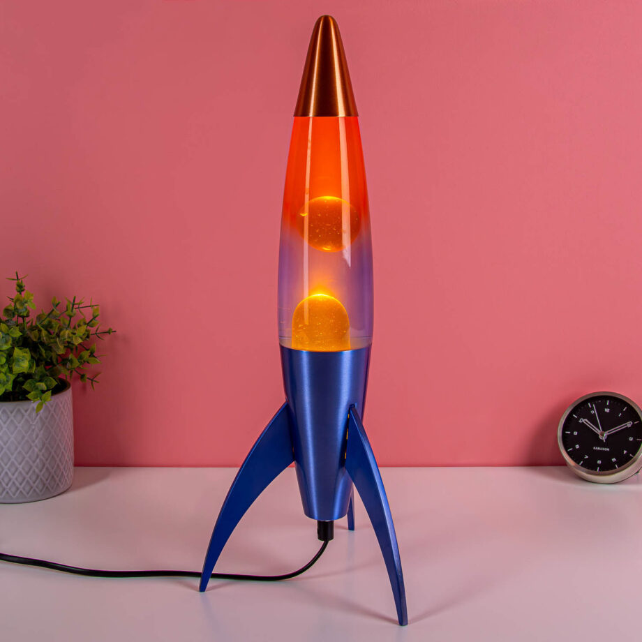 Rocket lavalamp blauw geel gradient