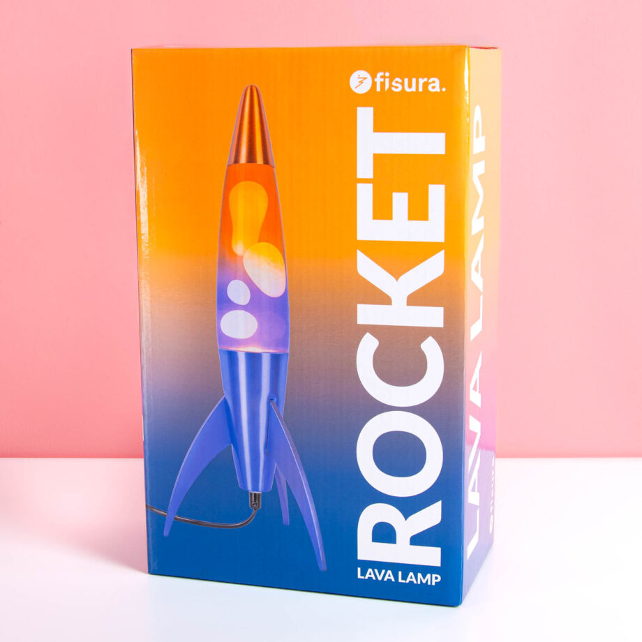Rocket lavalamp blauw geel gradient