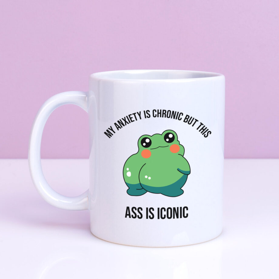 Mok met Tekst ‘’My anxiety is chronic’’ | Materiaal: Keramiek | 33 cl | Mok met Tekst | Koffie Mok | Grappige Cadeau |  Vaatwasser bestendig | Humor | Mok met grappige tekst