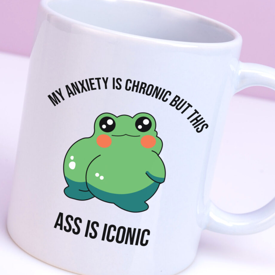 Mok met Tekst ‘’My anxiety is chronic’’ | Materiaal: Keramiek | 33 cl | Mok met Tekst | Koffie Mok | Grappige Cadeau |  Vaatwasser bestendig | Humor | Mok met grappige tekst