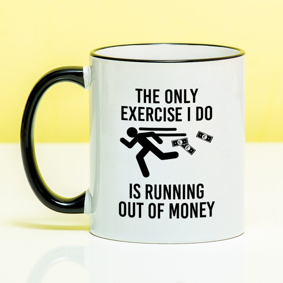 Mok met Tekst ‘’Running out of money’’ | Materiaal: Keramiek | 33 cl | Mok met Tekst | Koffie Mok | Grappige Cadeau |  Vaatwasser bestendig | Humor | Mok met grappige tekst
