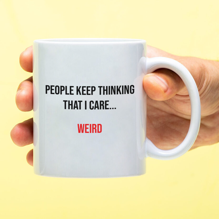 Mok met Tekst ‘’People keep thinking’’ | Materiaal: Keramiek | 33 cl | Mok met Tekst | Koffie Mok | Grappige Cadeau |  Vaatwasser bestendig | Humor | Mok met grappige tekst
