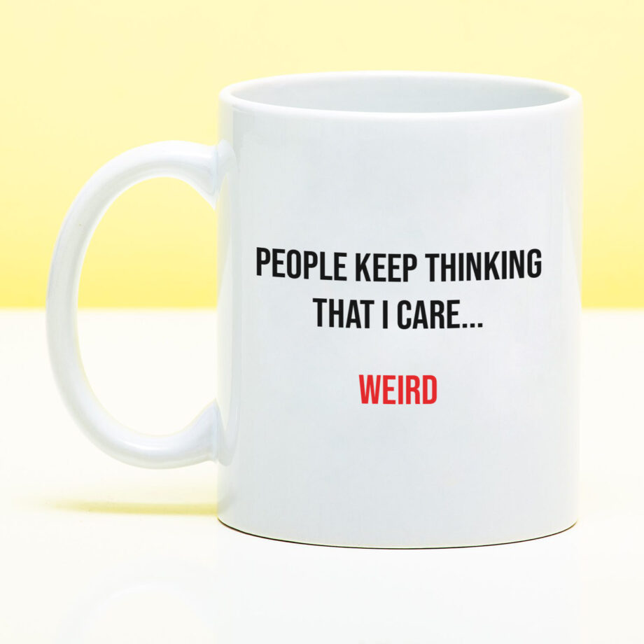 Mok met Tekst ‘’People keep thinking’’ | Materiaal: Keramiek | 33 cl | Mok met Tekst | Koffie Mok | Grappige Cadeau |  Vaatwasser bestendig | Humor | Mok met grappige tekst
