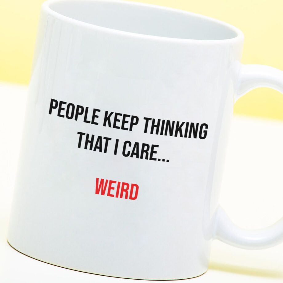Mok met Tekst ‘’People keep thinking’’ | Materiaal: Keramiek | 33 cl | Mok met Tekst | Koffie Mok | Grappige Cadeau |  Vaatwasser bestendig | Humor | Mok met grappige tekst