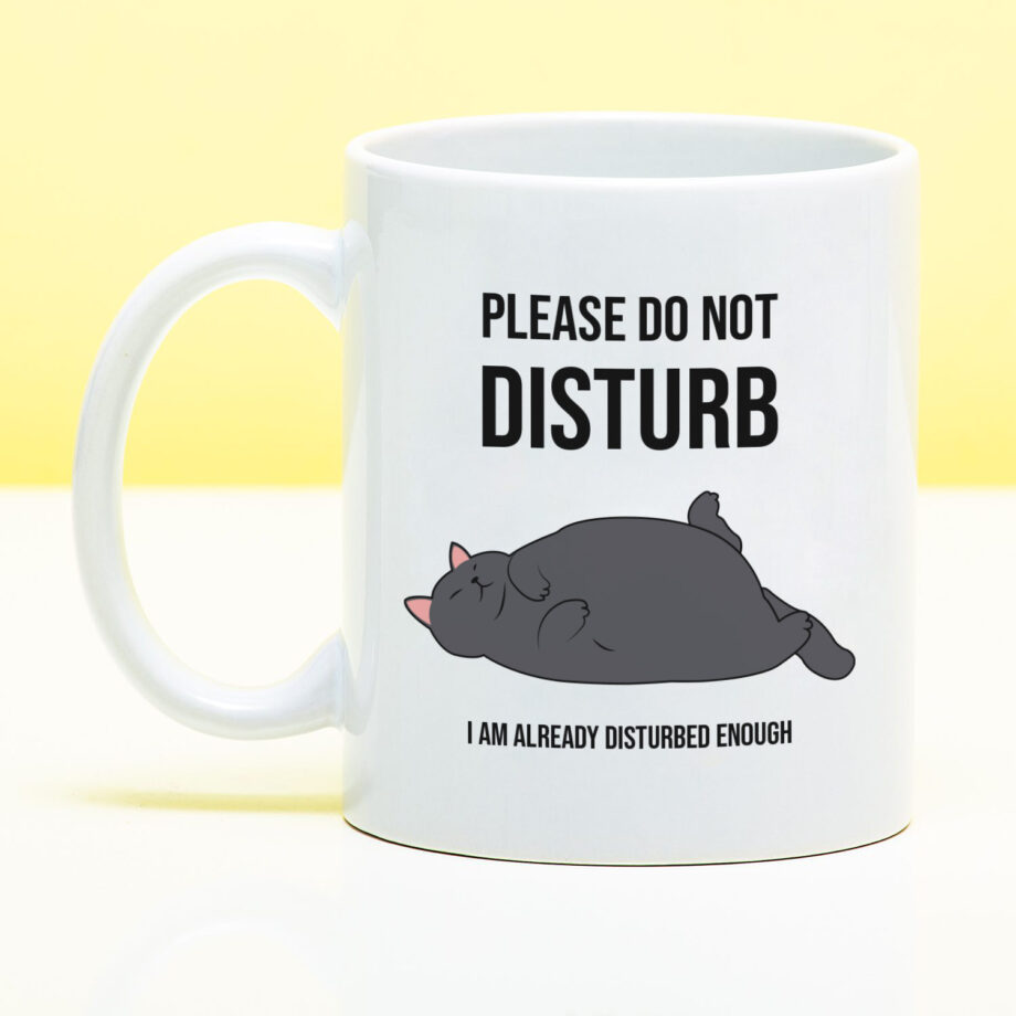 Mok met Tekst ‘’Please do not disturb’’ | Materiaal: Keramiek | 33 cl | Mok met Tekst | Koffie Mok | Grappige Cadeau |  Vaatwasser bestendig | Humor | Mok met grappige tekst